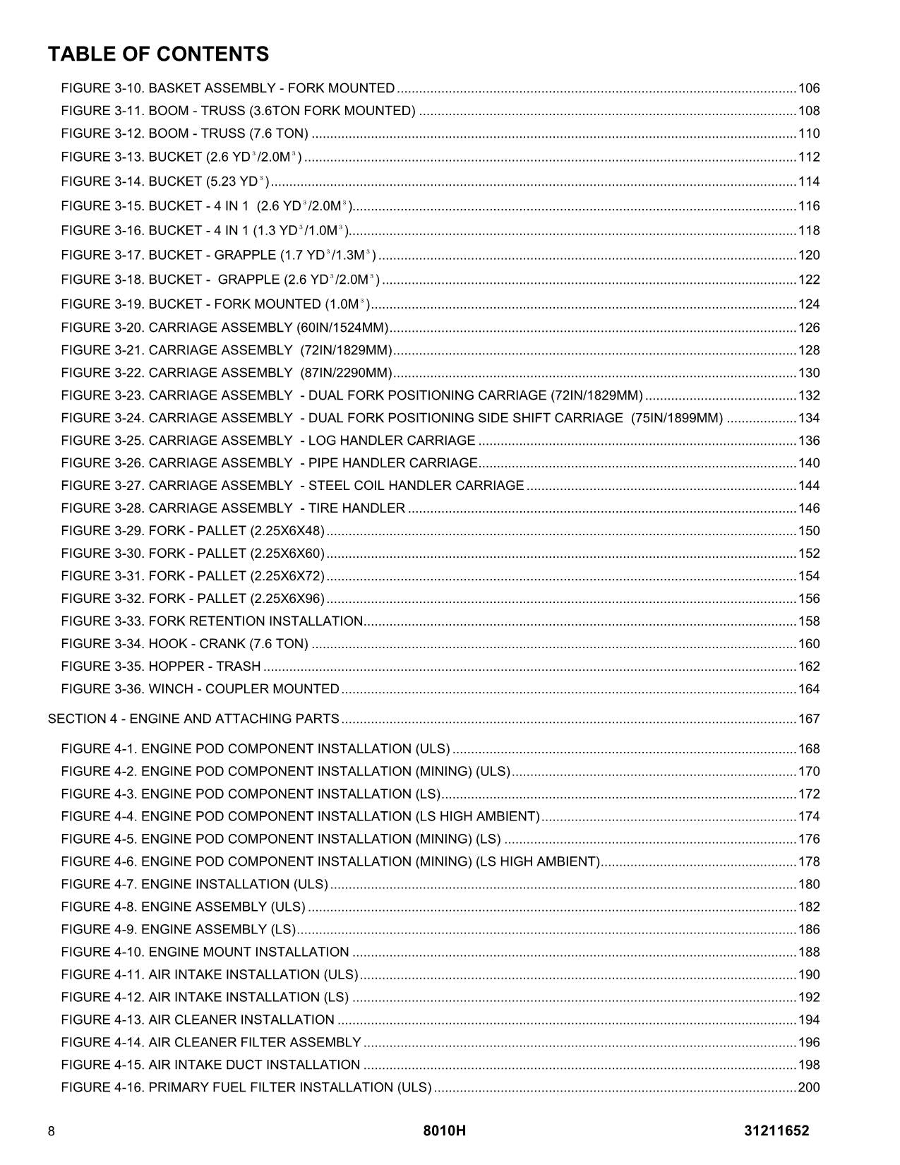 JLG 8010H Telehandler Parts Catalog Hard Copy Manual