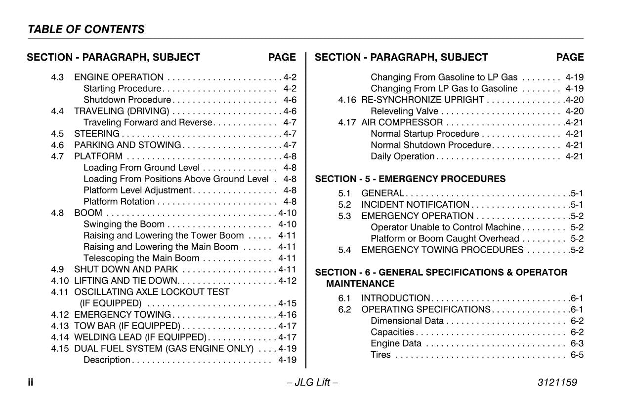 JLG 740AJ Boom Lift Maintenance Operation Operators Manual 3121159