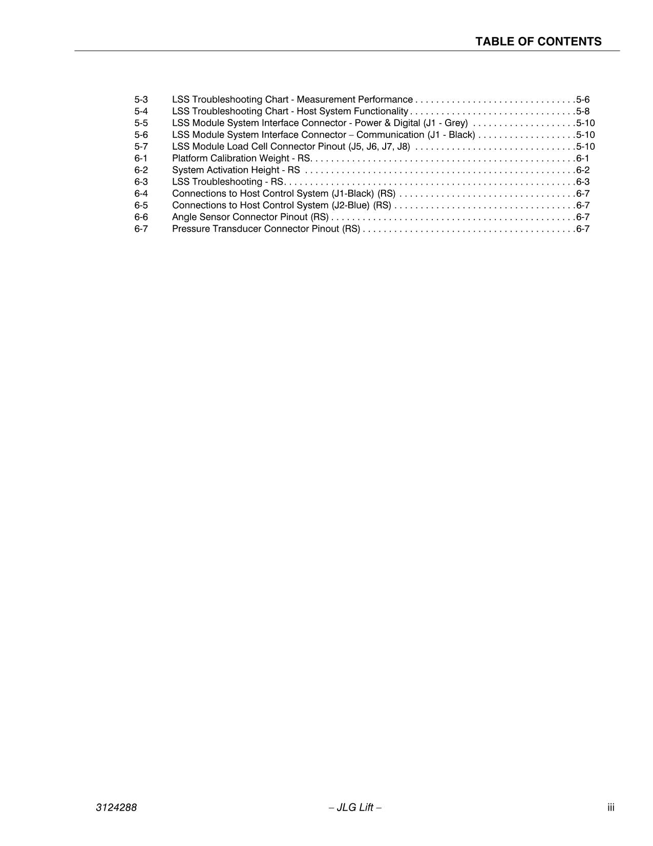 JLG LSS Supplement Scissor Lift Operation Parts Service Manual