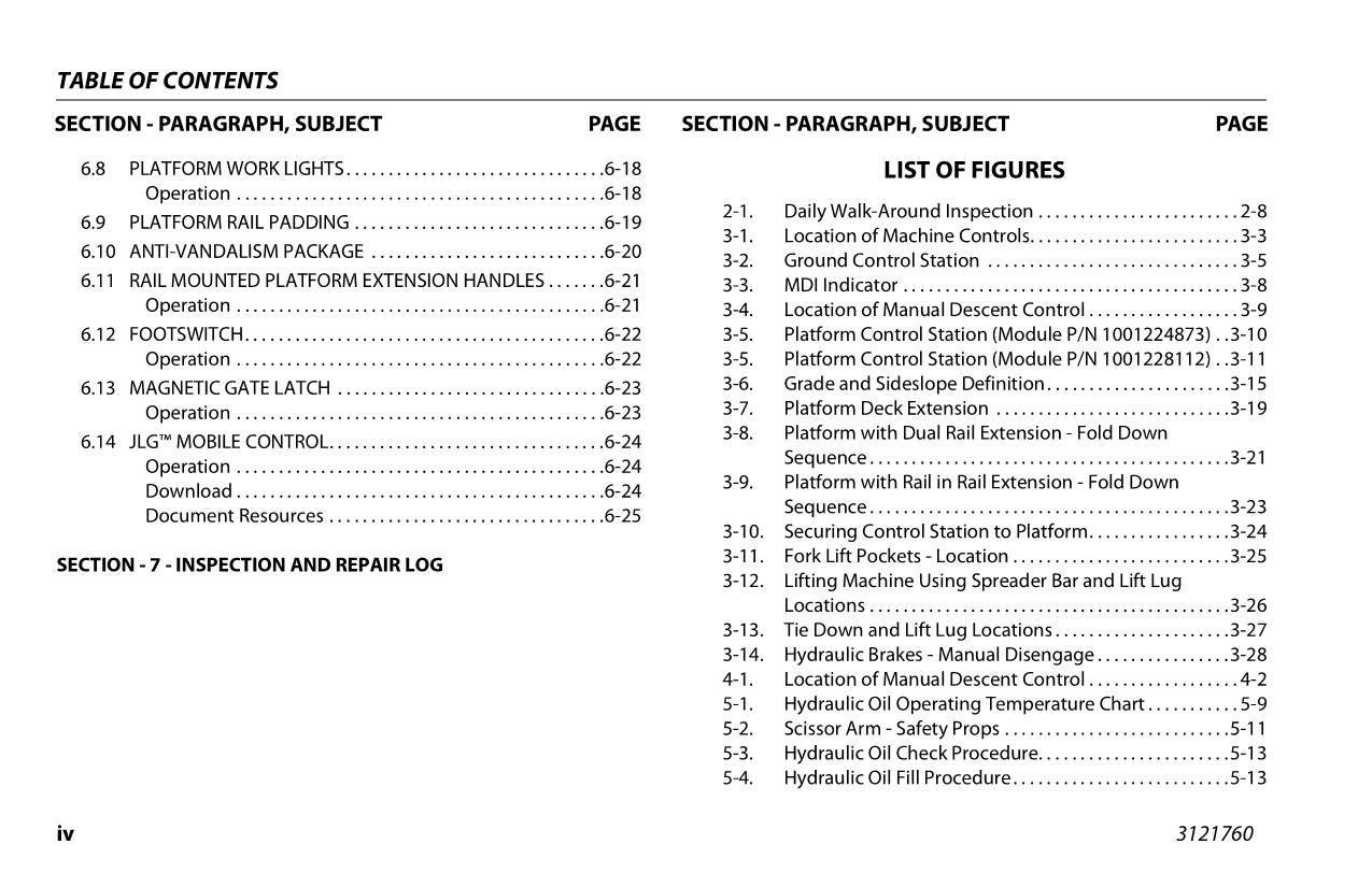 JLG 4045R Scissor Lift Maintenance Operation Operators Manual