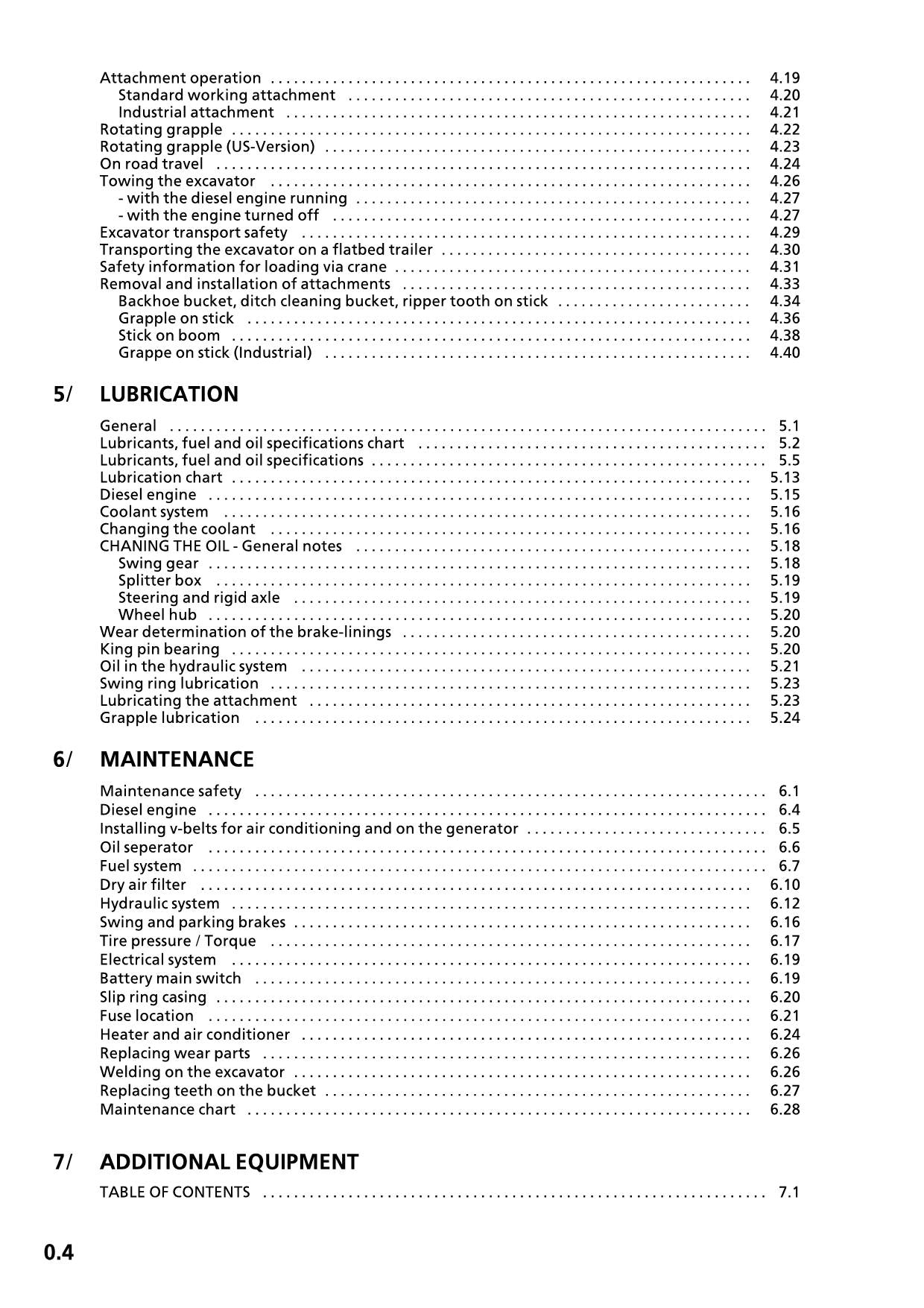 Liebherr A904 Litronic Excavator Operators manual