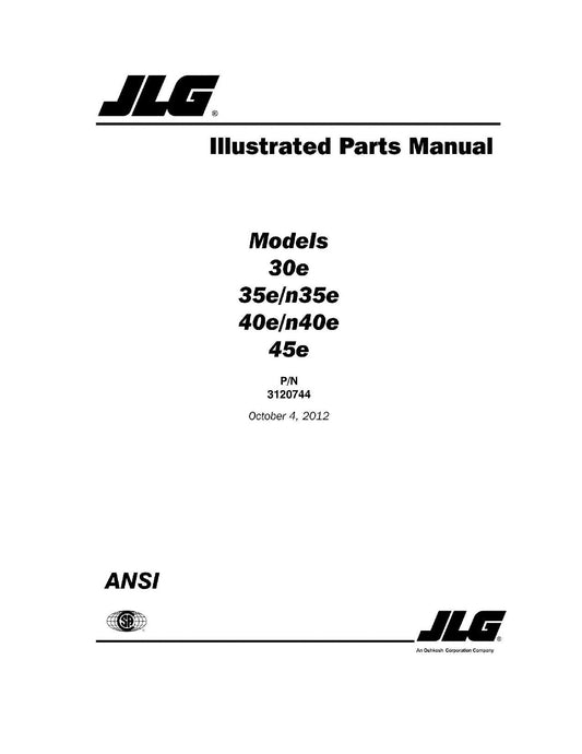 JLG 30e 35e 40e 45e n35e n40e Boom Lift Parts Catalog Manual ANSI