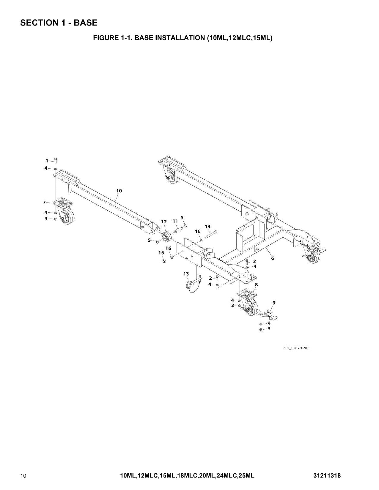 JLG 10ML 12MLC 15ML 18MLC 20ML 24MLC 25ML Vertical Mast Parts Catalog Manual