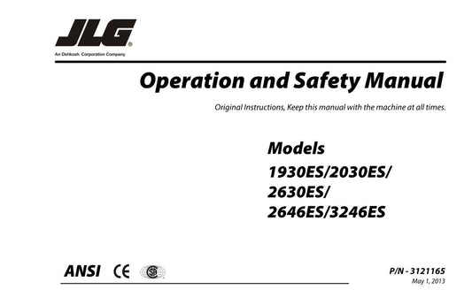 JLG 1930ES 2030ES 2630ES 2646ES 3246ES Scissor Lift Operators Manual