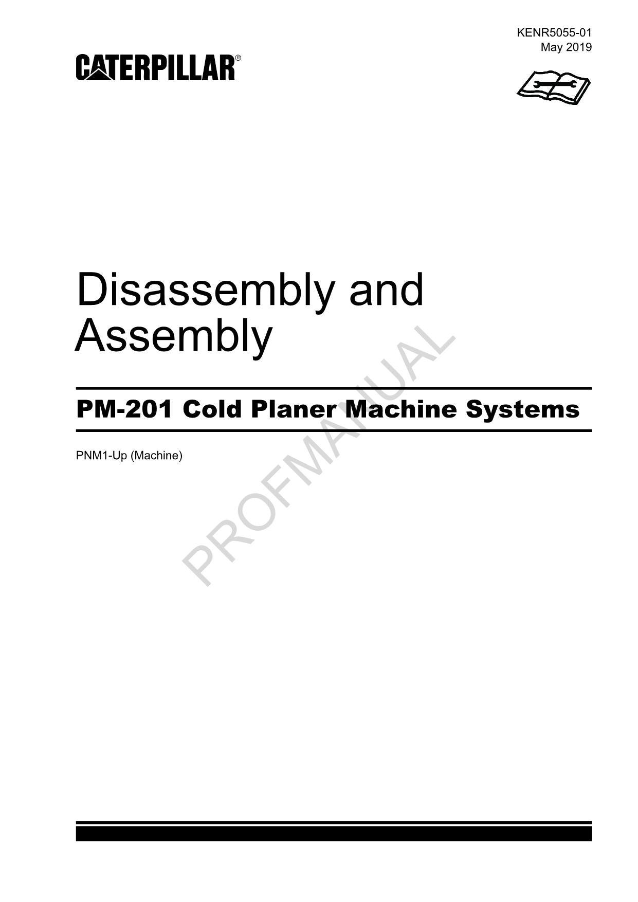 Caterpillar PM-201 Cold Planer Disassembly Assembly Service Manual