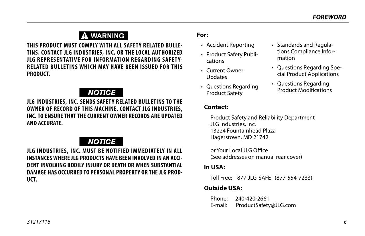 JLG 1930ES 2032ES 2632ES 2646ES 3246ES Boom Lift Operators Manual