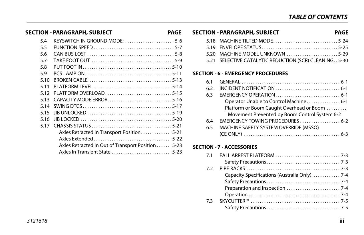 JLG 1850SJ Boom Lift Maintenance Operation Operators Manual 3121618