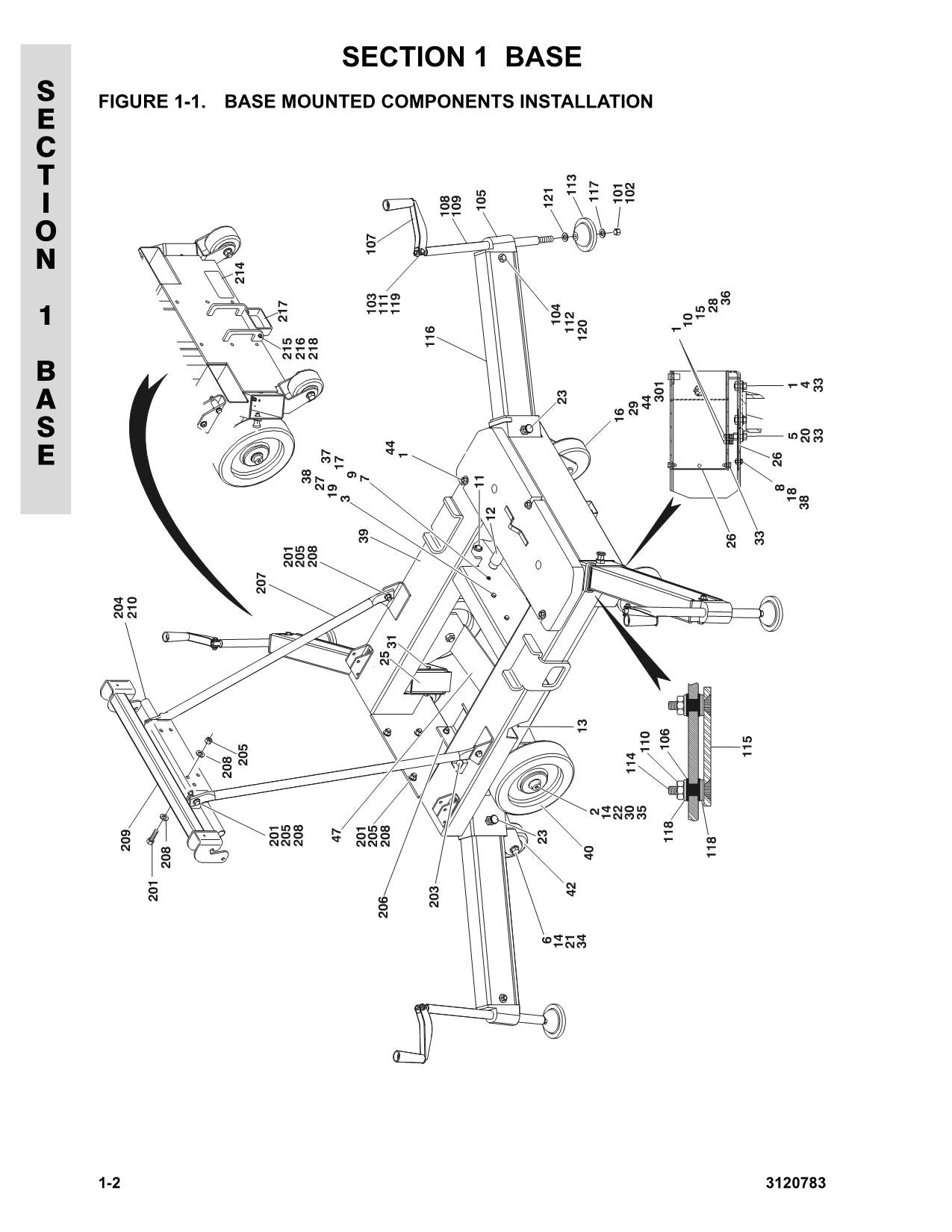 JLG 20EL 25EL 30EL 36EL 41EL Vertical Mast Parts Catalog Manual