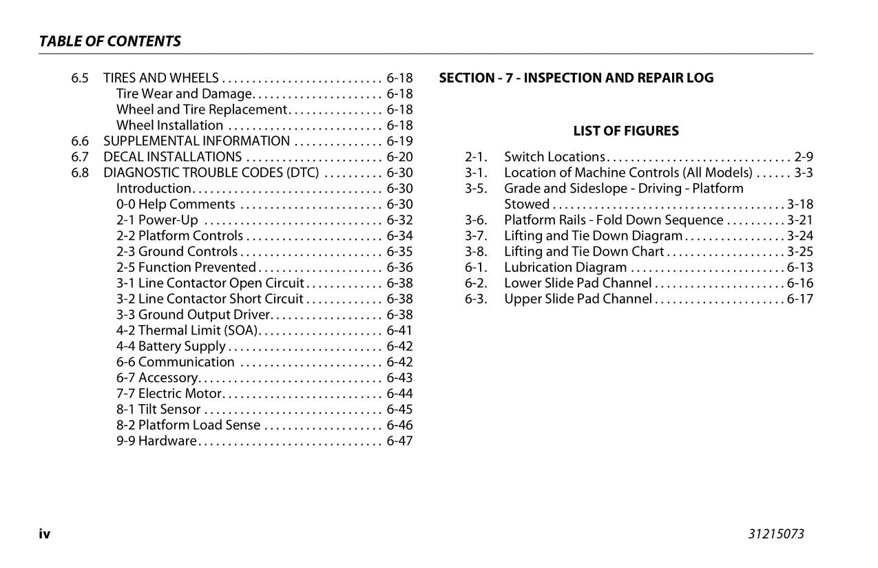 JLG 1930ES 2032ES 2632ES 2646ES 3246ES Scissor Lift Operators Manual 31215073