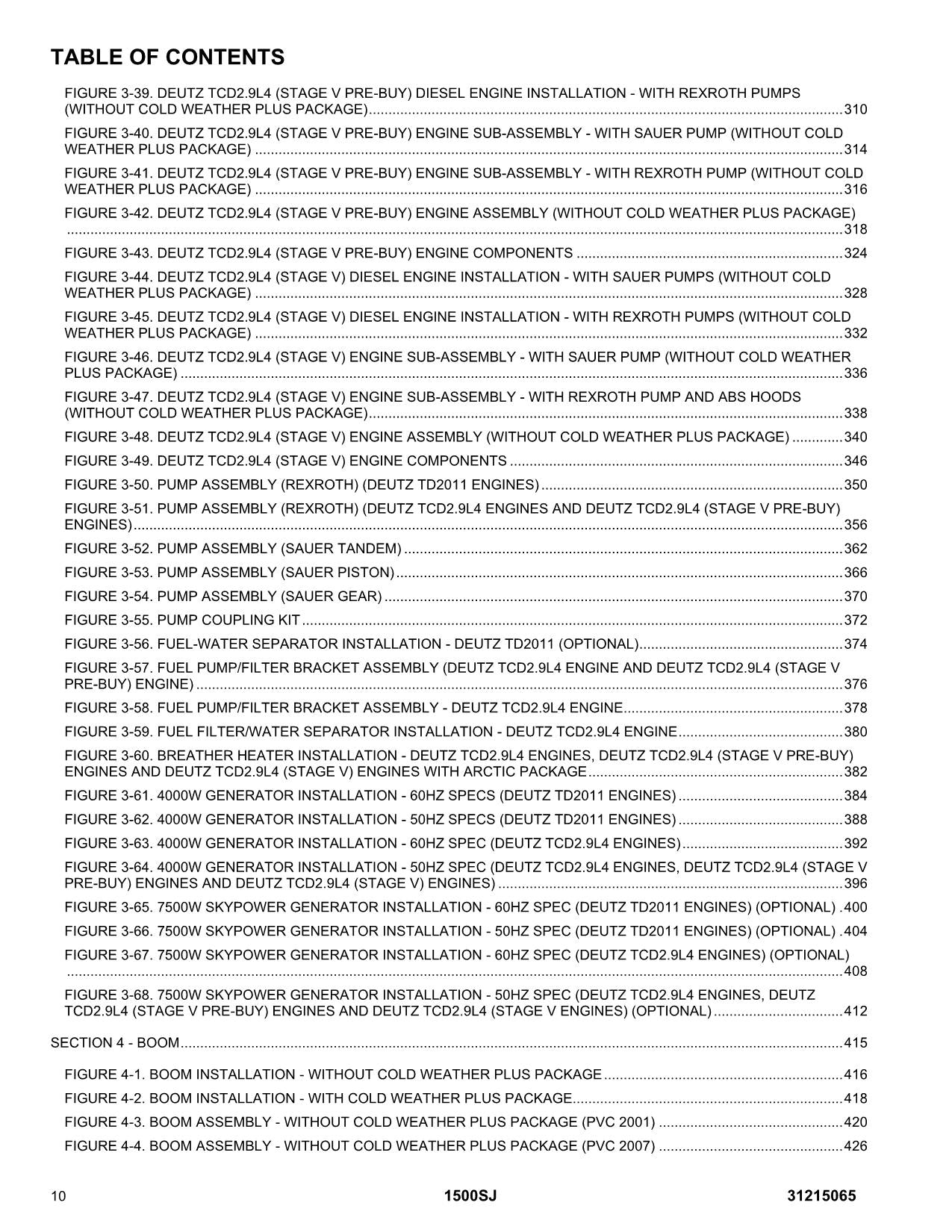 JLG 1500SJ Boom Lift Parts Catalog Manual 31215065