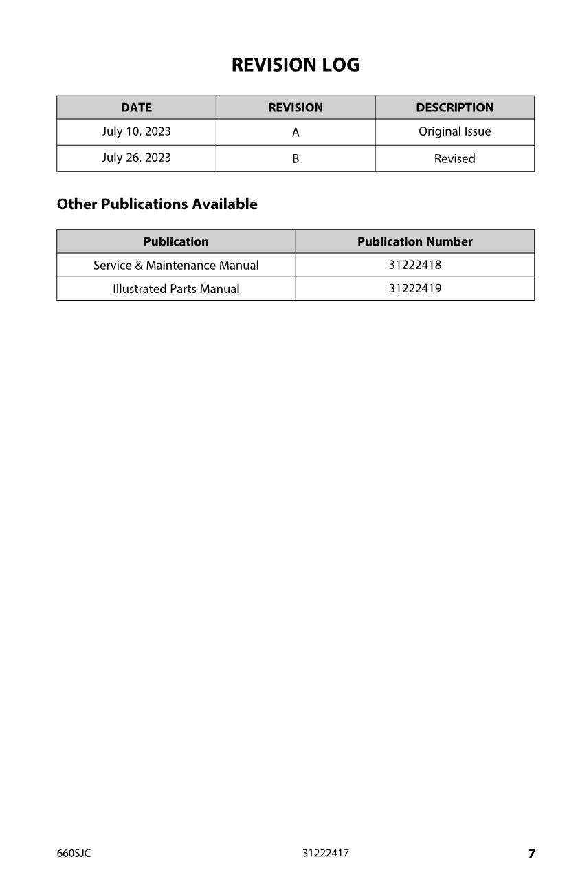 JLG 660SJC Boom Lift Maintenance Operation Operators Manual 31222417