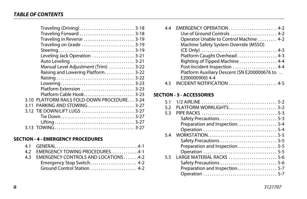 JLG 530LRT Scissor Lift Maintenance Operation Operators Manual 3121707