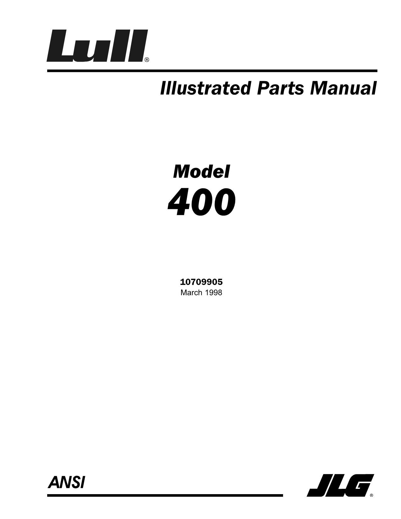 JLG LULL  400 Telehandler Parts Catalog Manual