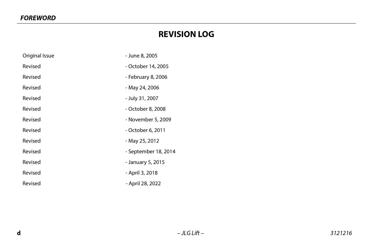 JLG 400S 460SJ Boom Lift Maintenance Operation Operators Manual 3121216