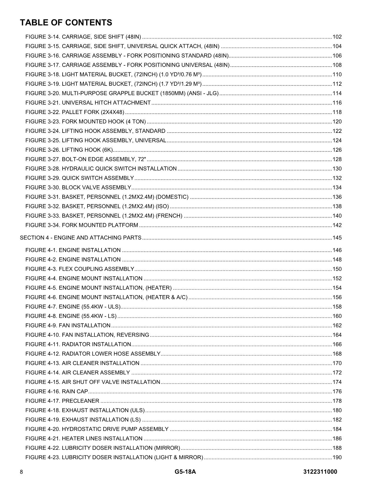 JLG G5-18A Telehandler Parts Catalog Manual