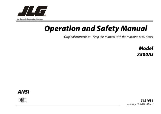 JLG X500AJ Compact Crawler Boom Maintenance Operation Operators Manual