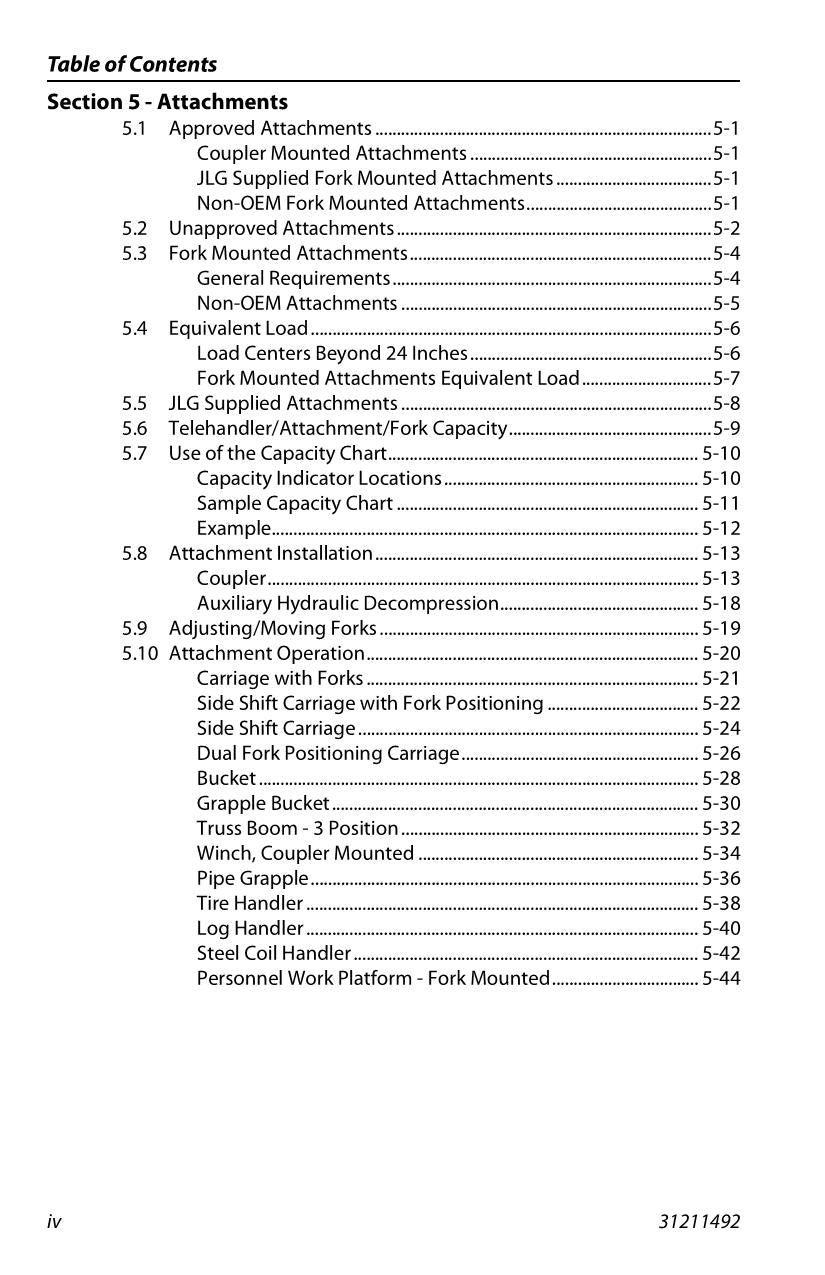 JLG 12010 2733 Telehandler Maintenance Operation Operators Manual 31211492