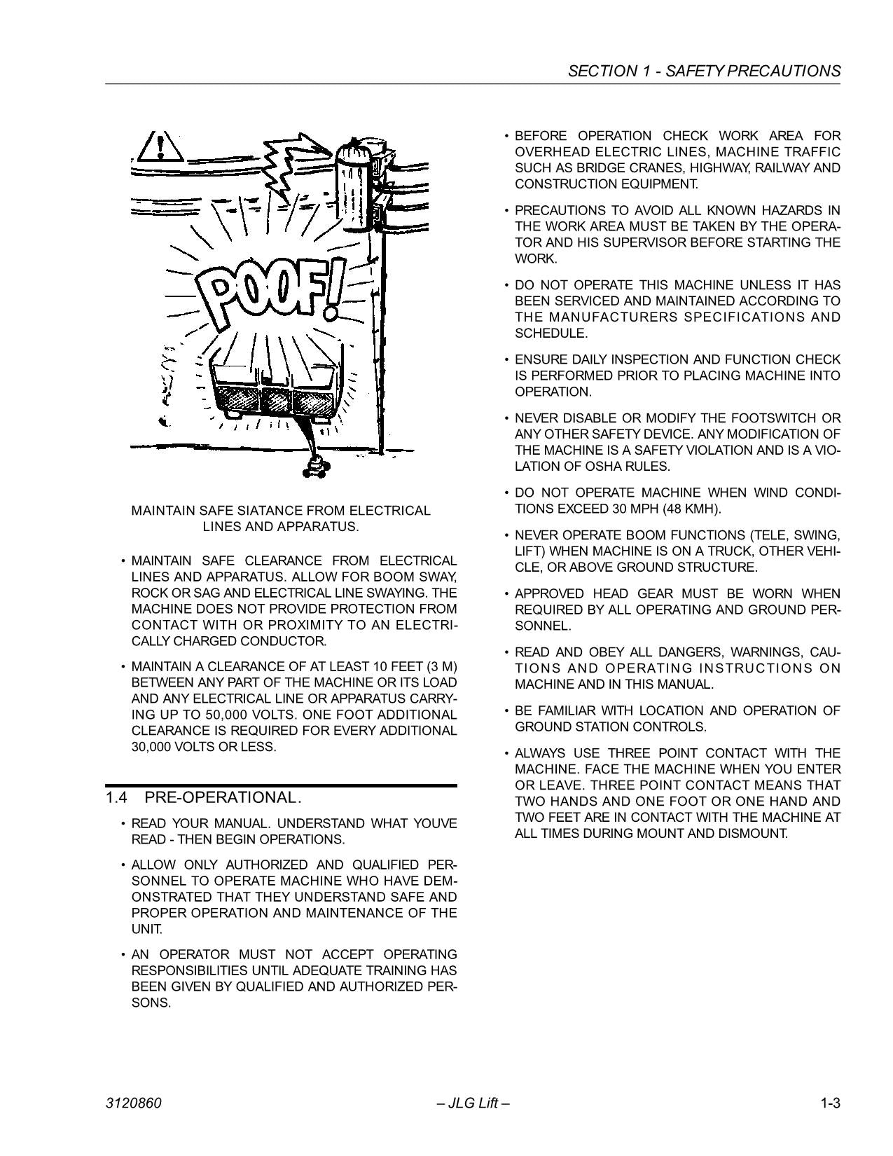 JLG 30e 35e 40e 45e n35e n40e Boom Lift Maintenance Operators Manual 3120860