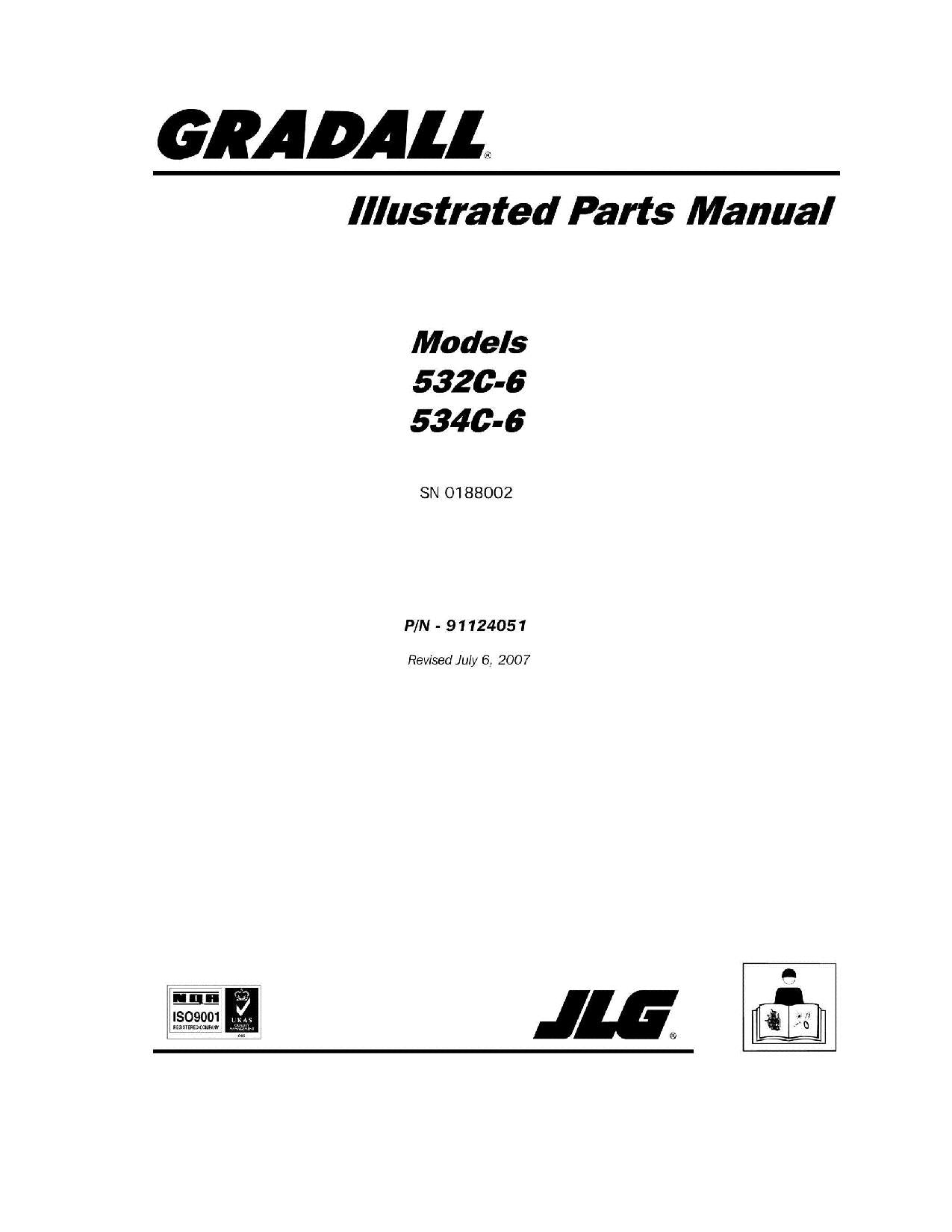 GRADALL JLG 532C-6 534C-6 Telehandler Parts Catalog Manual