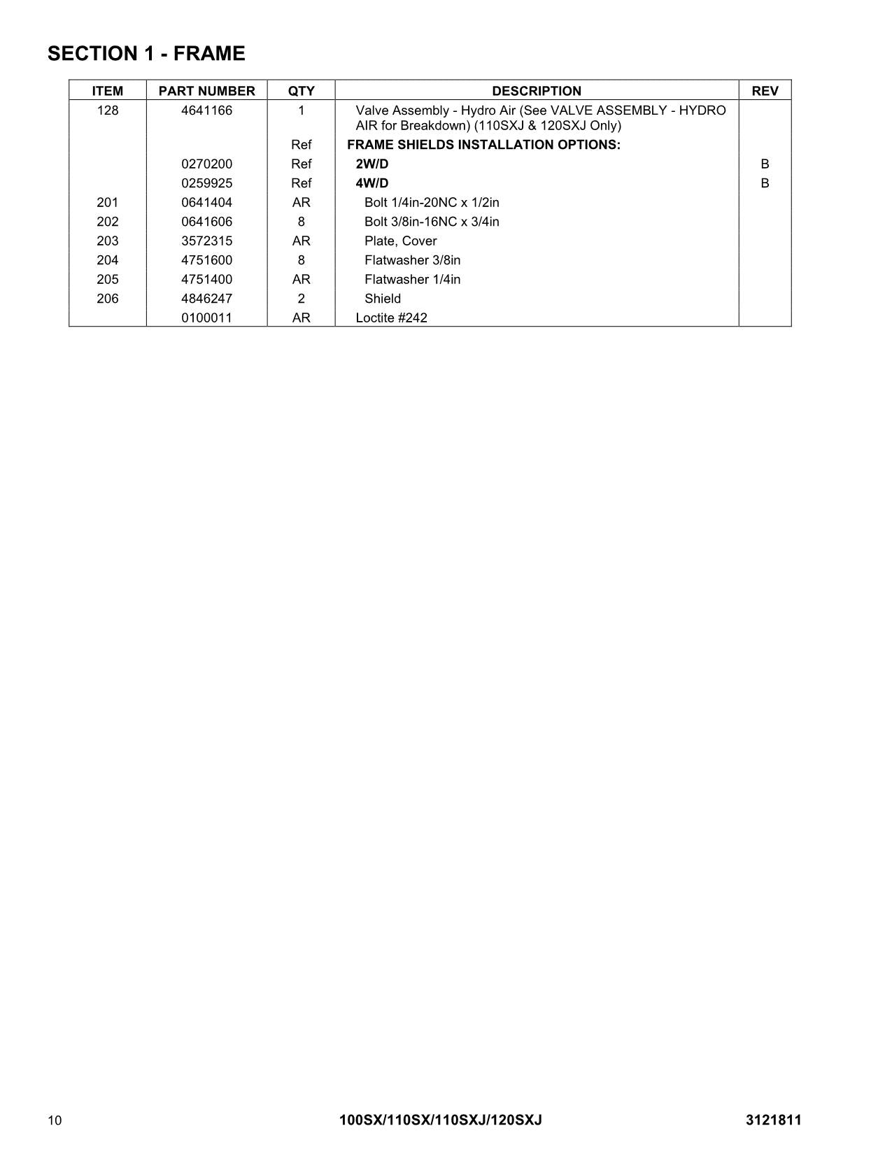 JLG 100SX 110SX 110SXJ 120SXJ Boom Lift Parts Catalog Manual