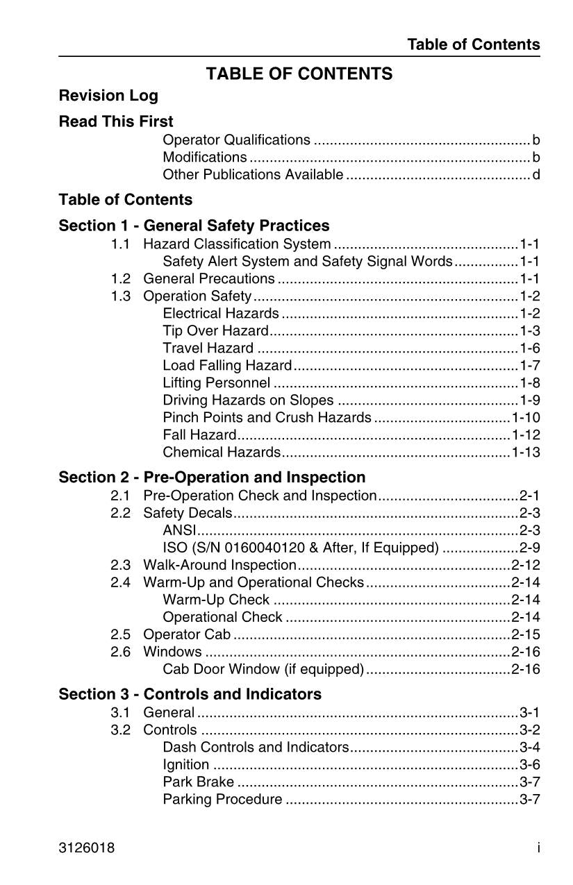 JLG G10-55A G12-55A Telehandler Maintenance Operation Operators Manual 3126018