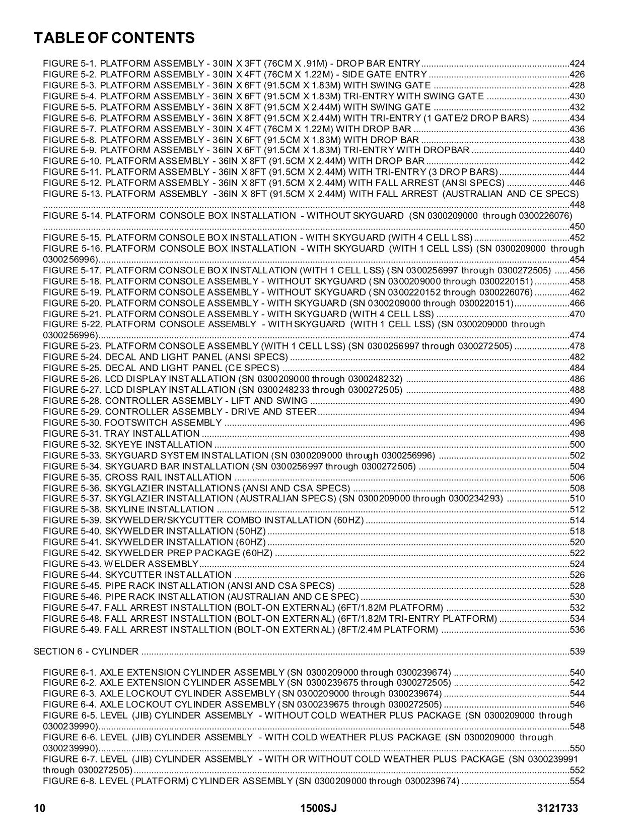 JLG 1500SJ Boom Lift Parts Catalog Manual