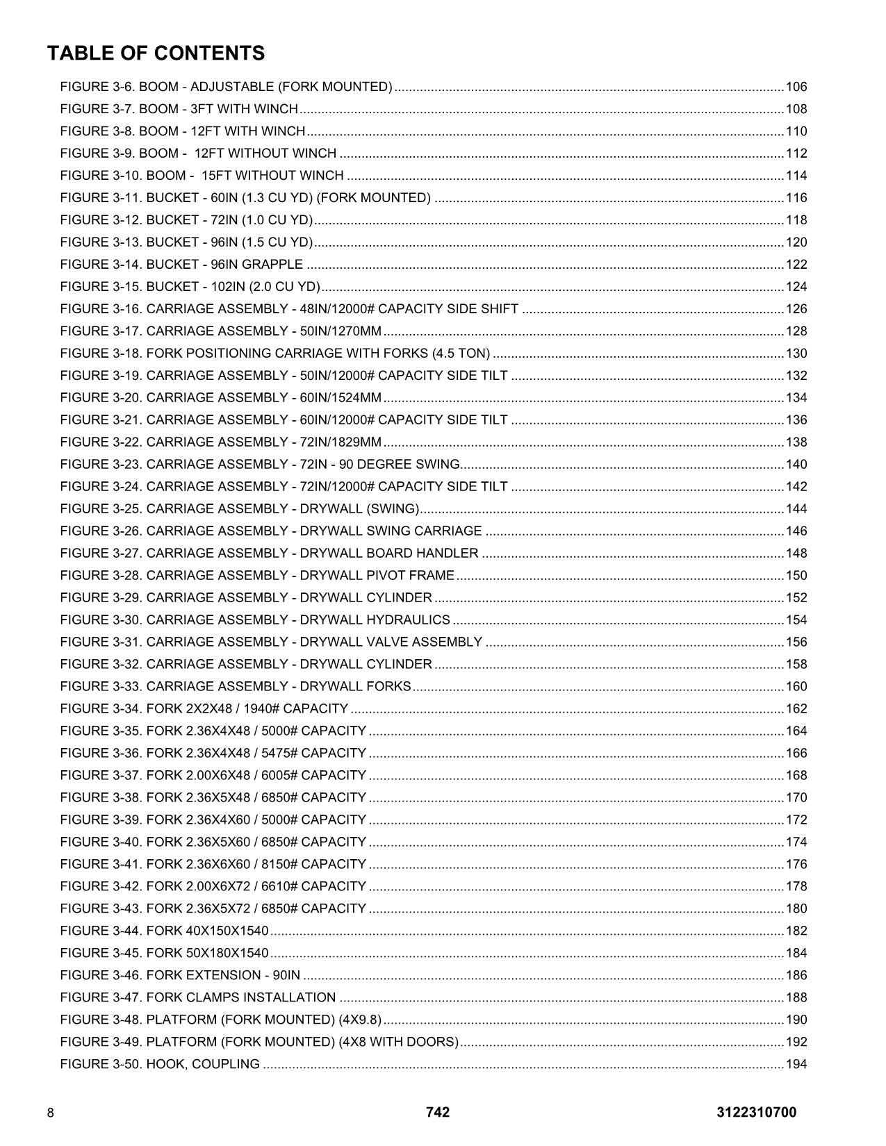 JLG  742 Telehandler Parts Catalog Manual