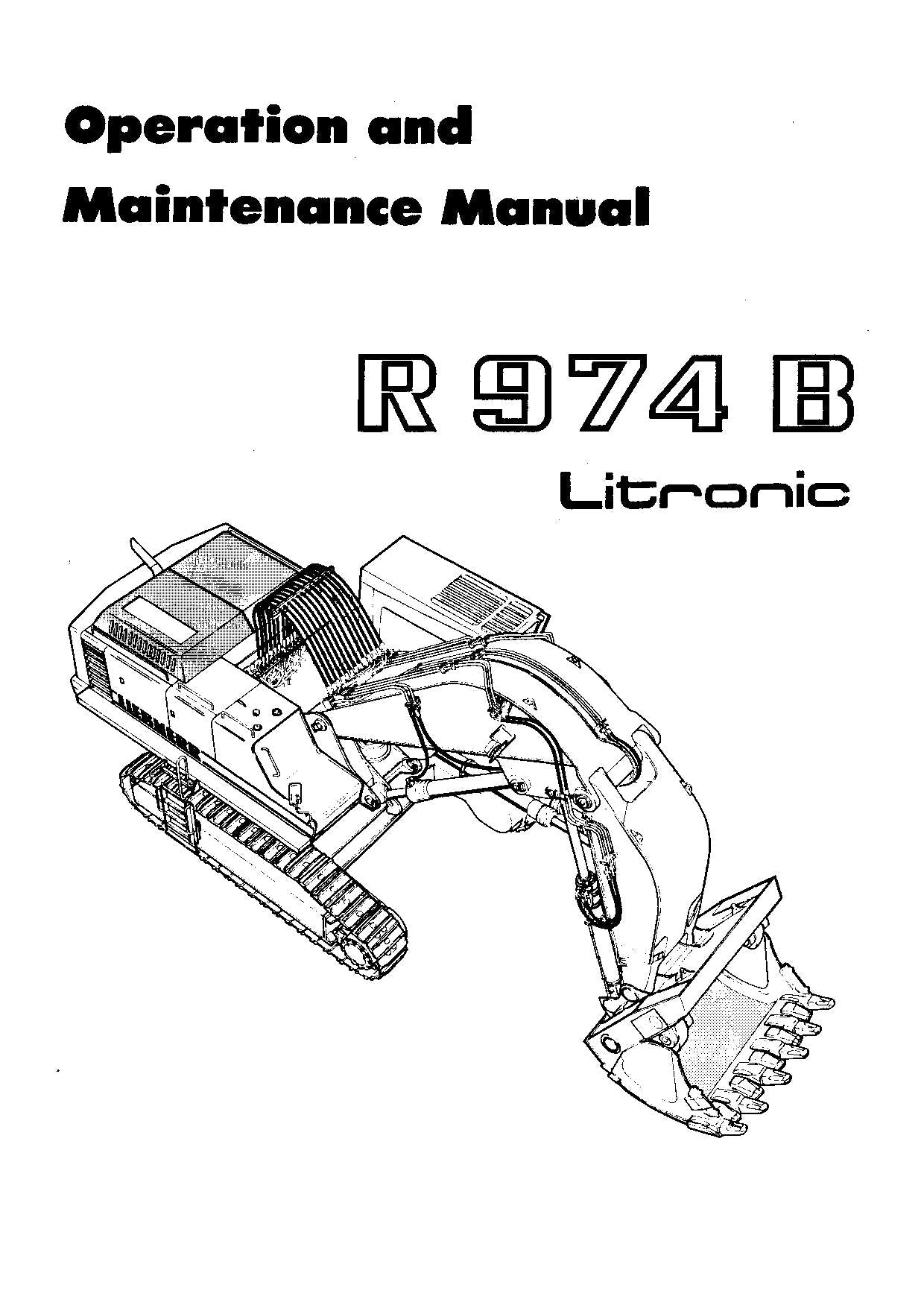 Liebherr R974 B Litronic Excavator Operators manual serial 1105