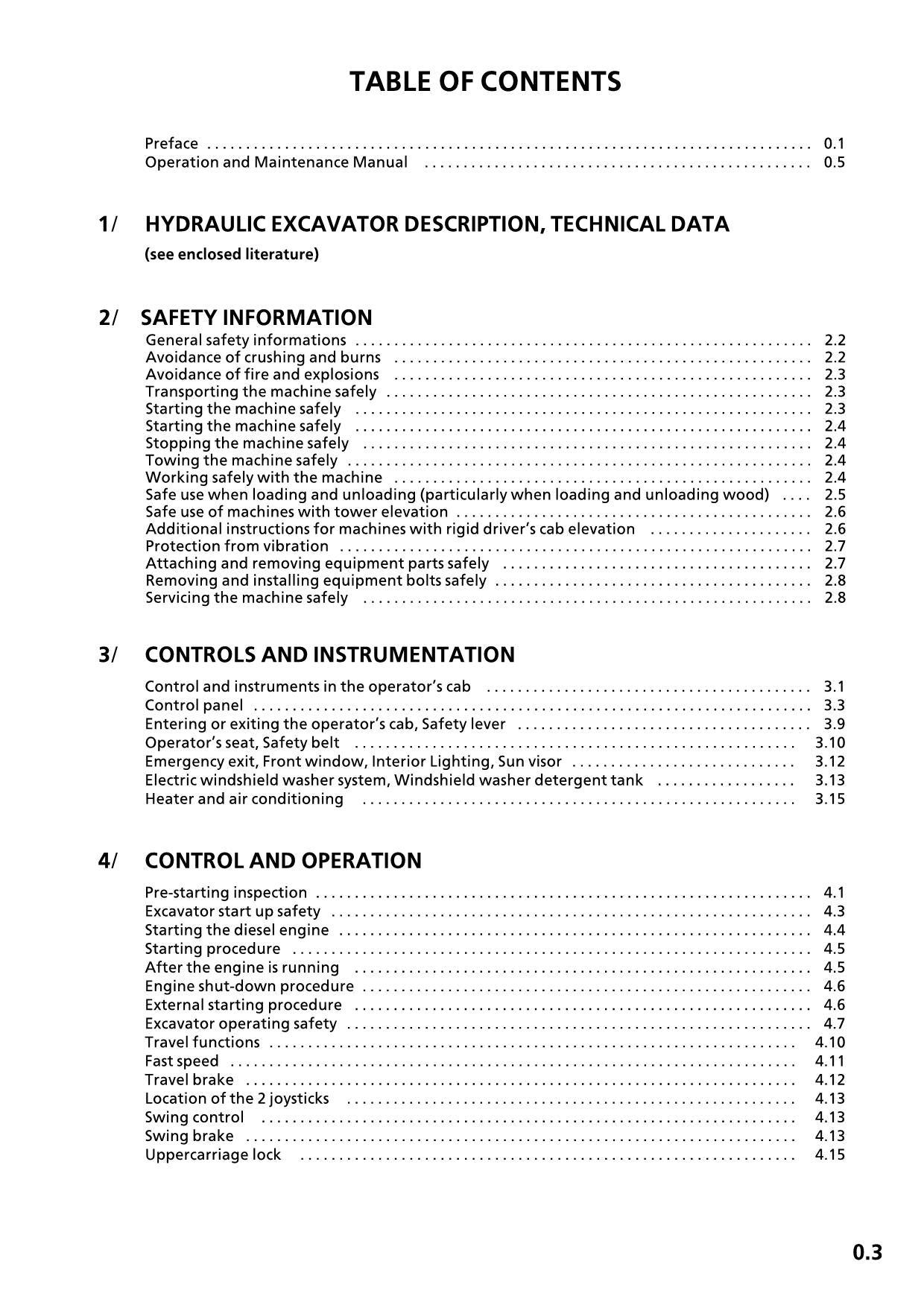 Liebherr R310 B Excavator Operators manual