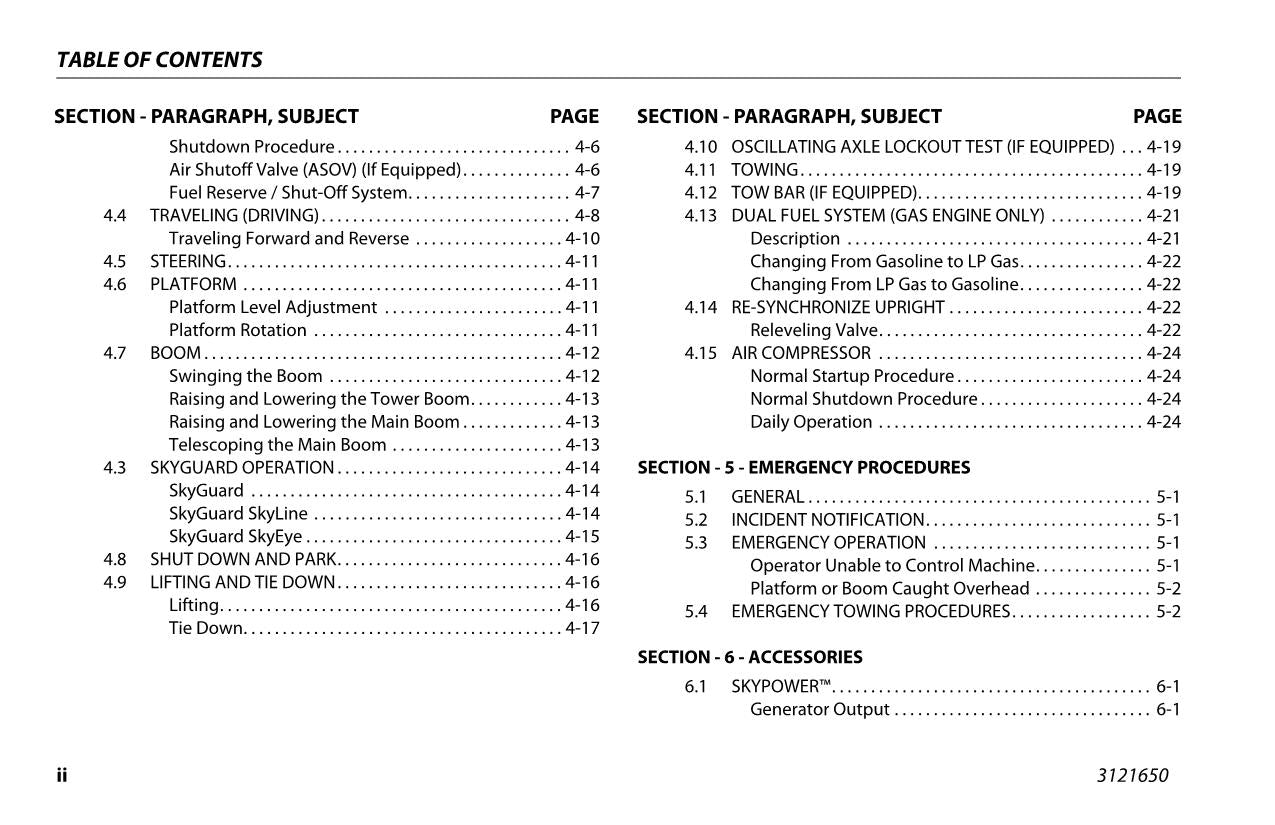 JLG 740AJ Boom Lift Maintenance Operation Operators Manual 3121650