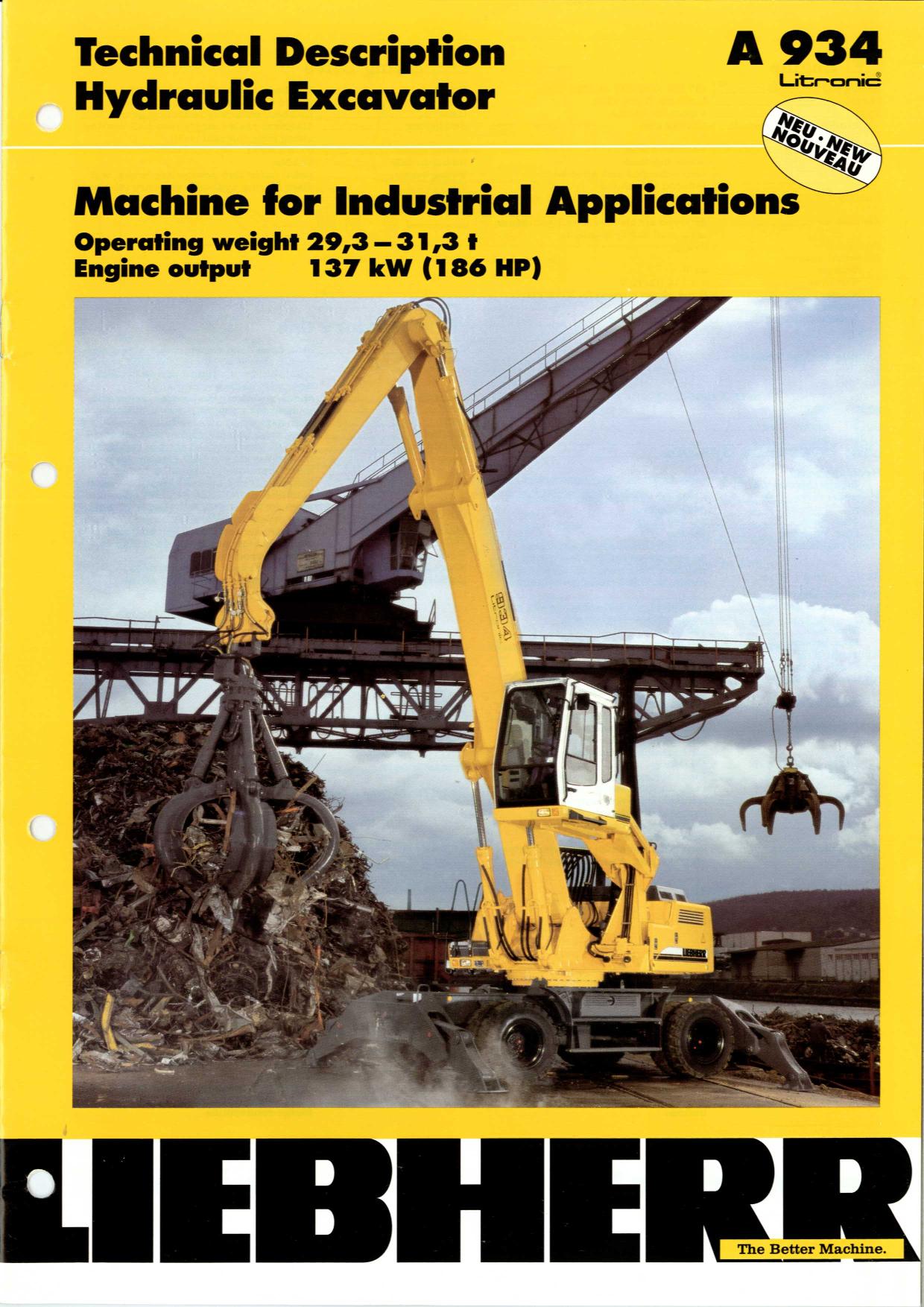 Liebherr A934 Litronic A934 HD Litronic Excavator Operators manual