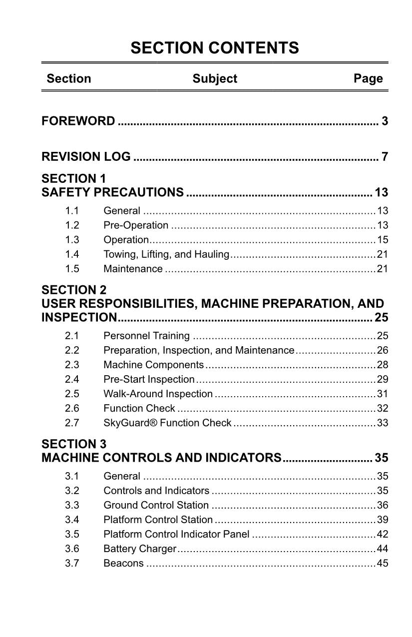 JLG EC600SJ EC600SJP H600SJ H600SJP Boom Lift Operators Manual 31223172