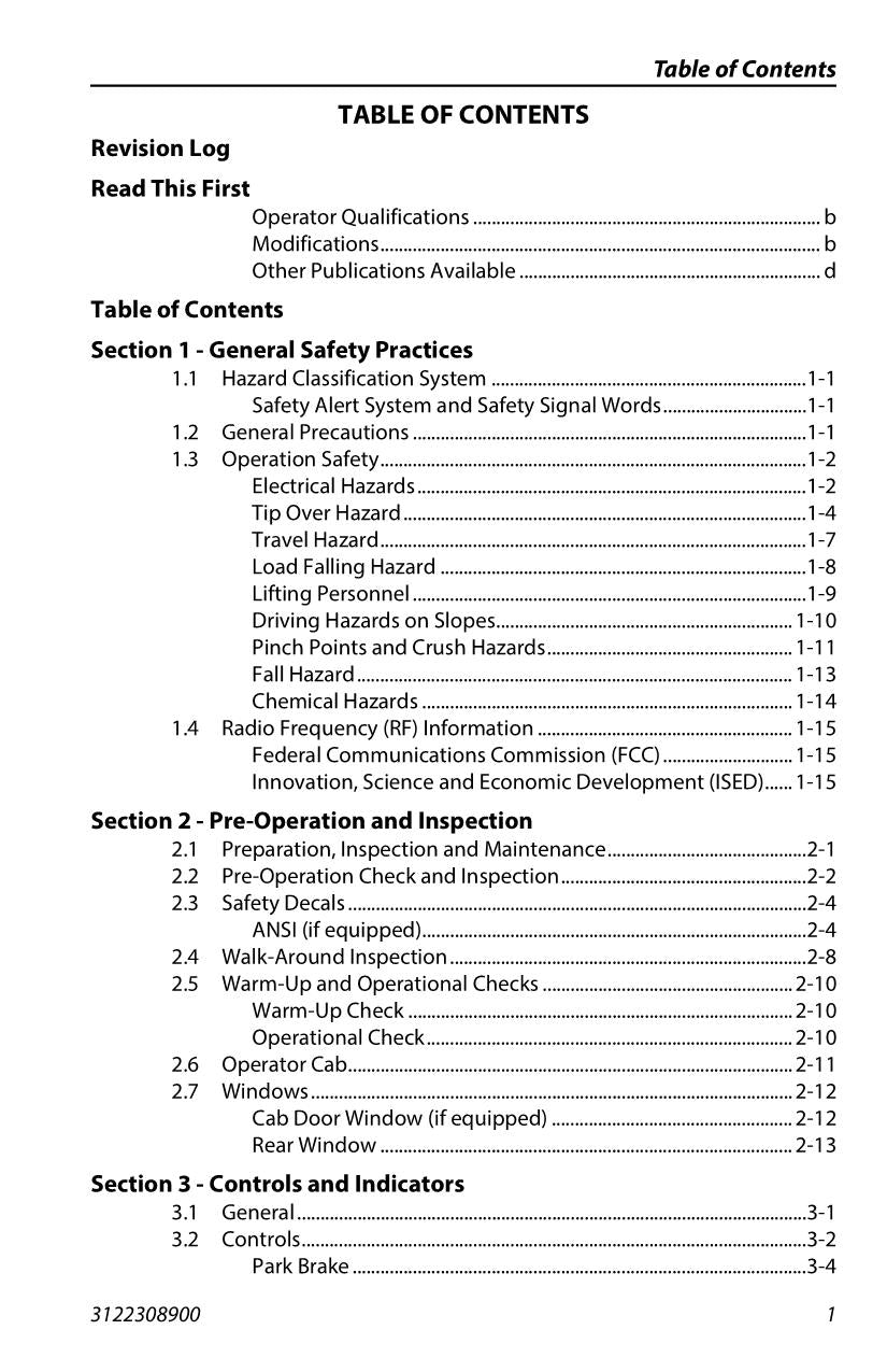 JLG 313 Telehandler Maintenance Operation Operators Manual