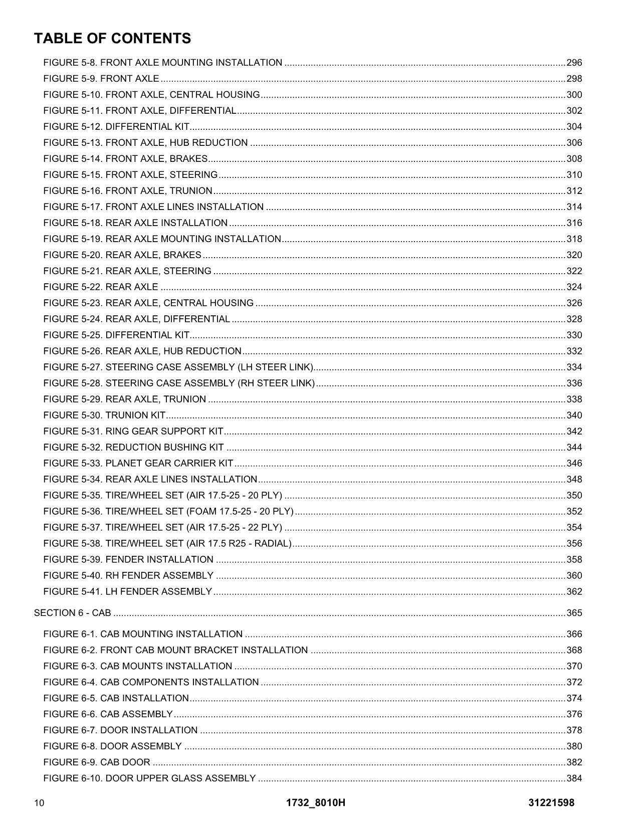 JLG 1732 8010H Telehandler Parts Catalog Manual 31221598