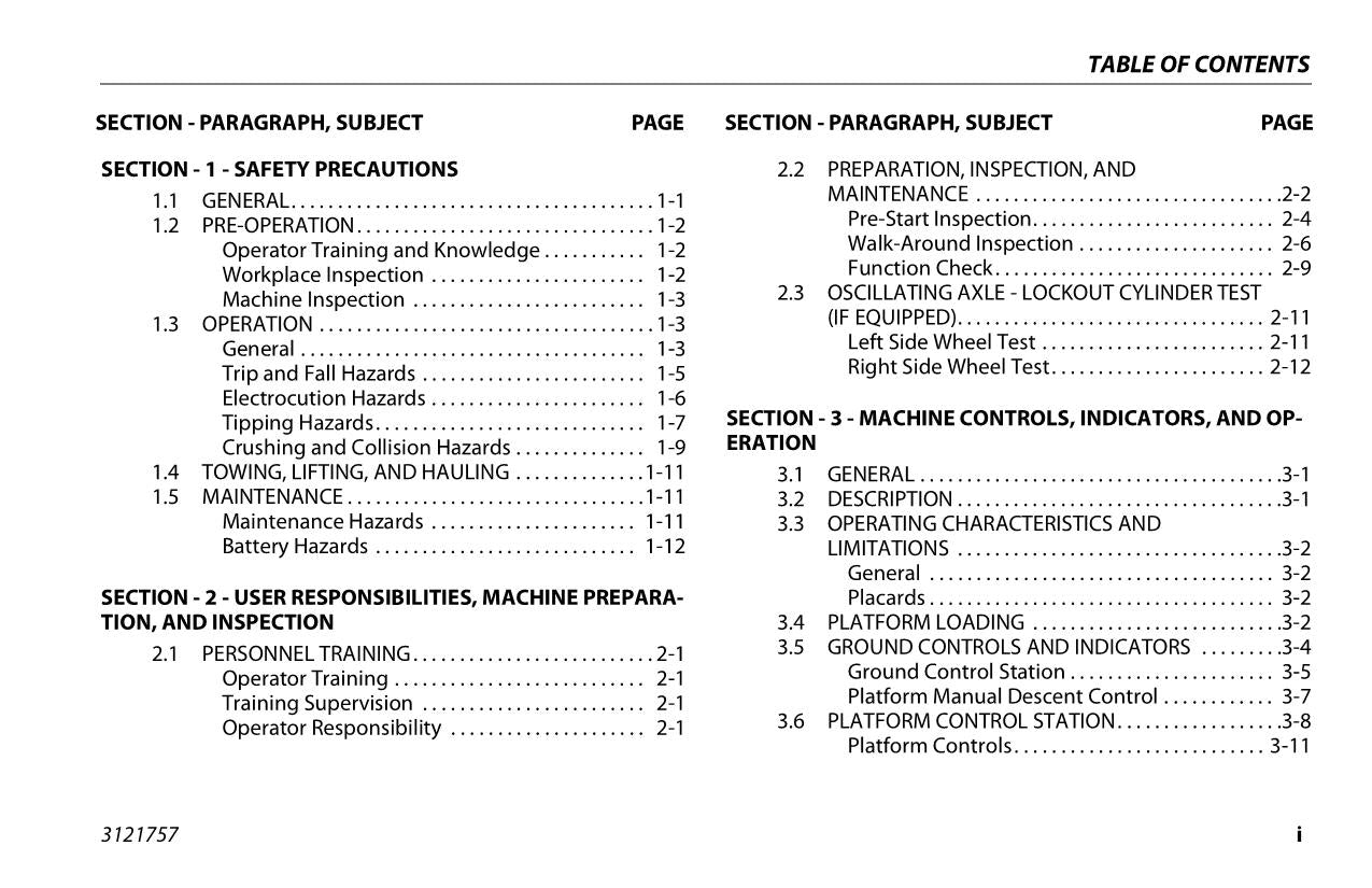 JLG 330LRT 430LRT Scissor Lift Maintenance Operation Operators Manual 3121757