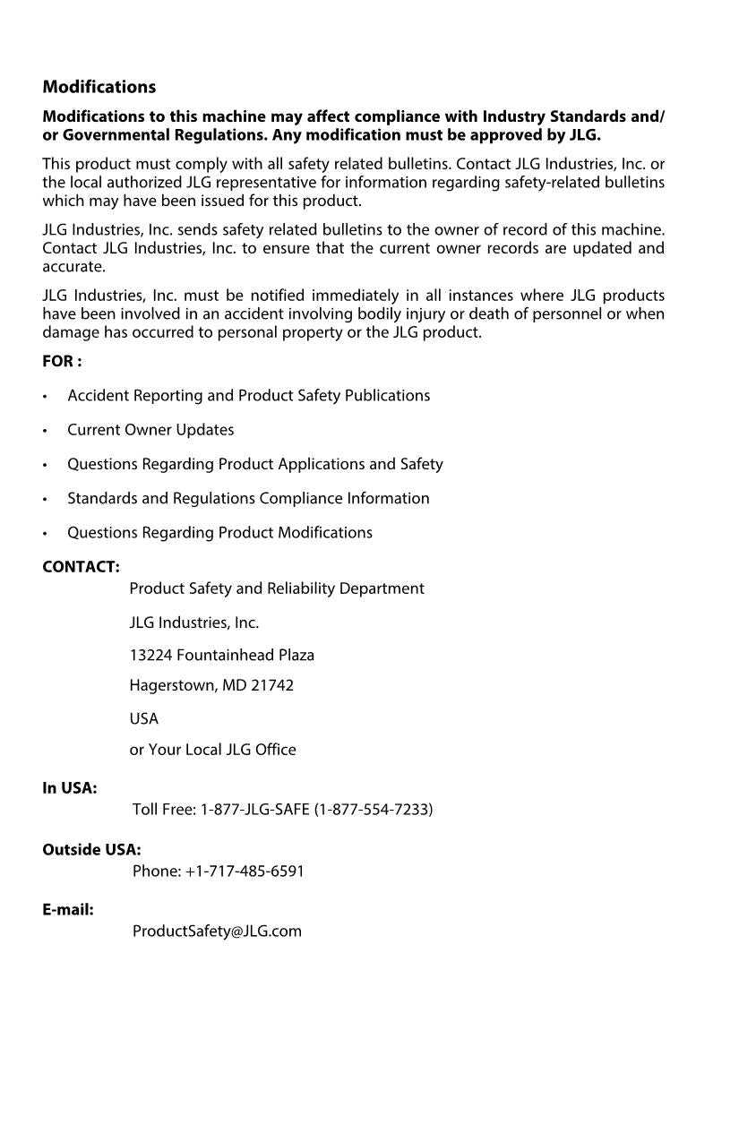 JLG 1075 4523 Telehandler Maintenance Operation Operators Manual 31211986