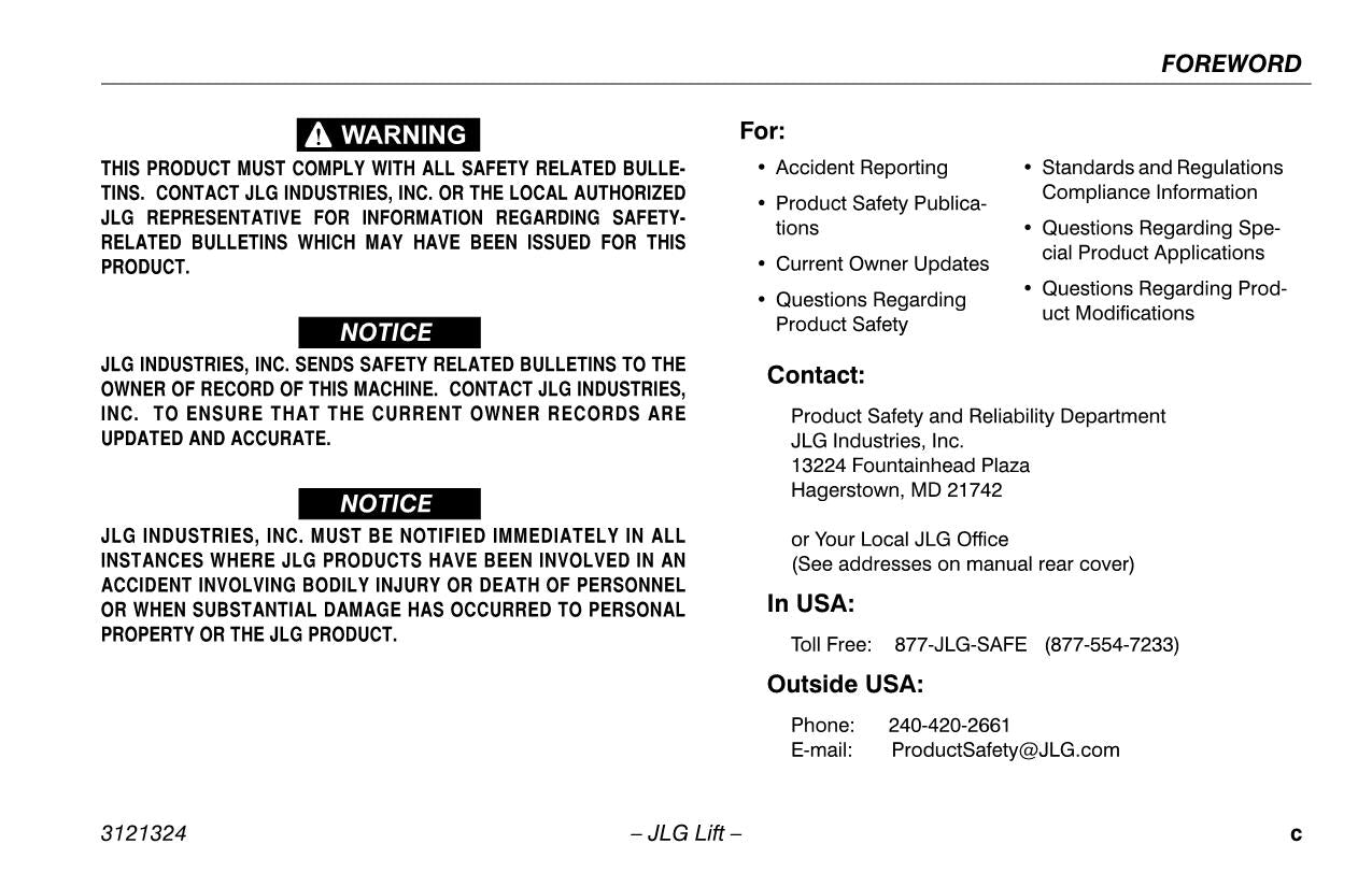 JLG 80SL Scissor Lift Maintenance Operation Operators Manual