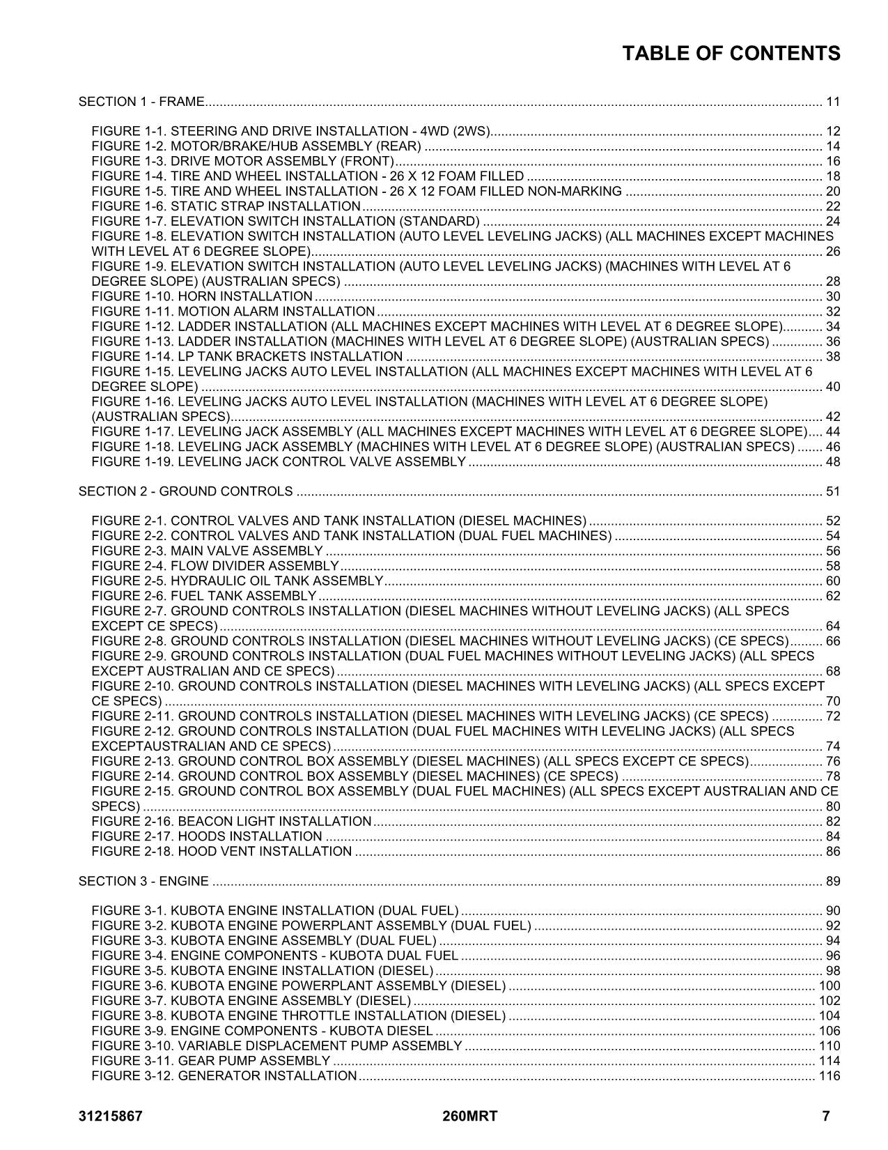 JLG 260MRT Scissor Lift Parts Catalog Hard Copy Manual