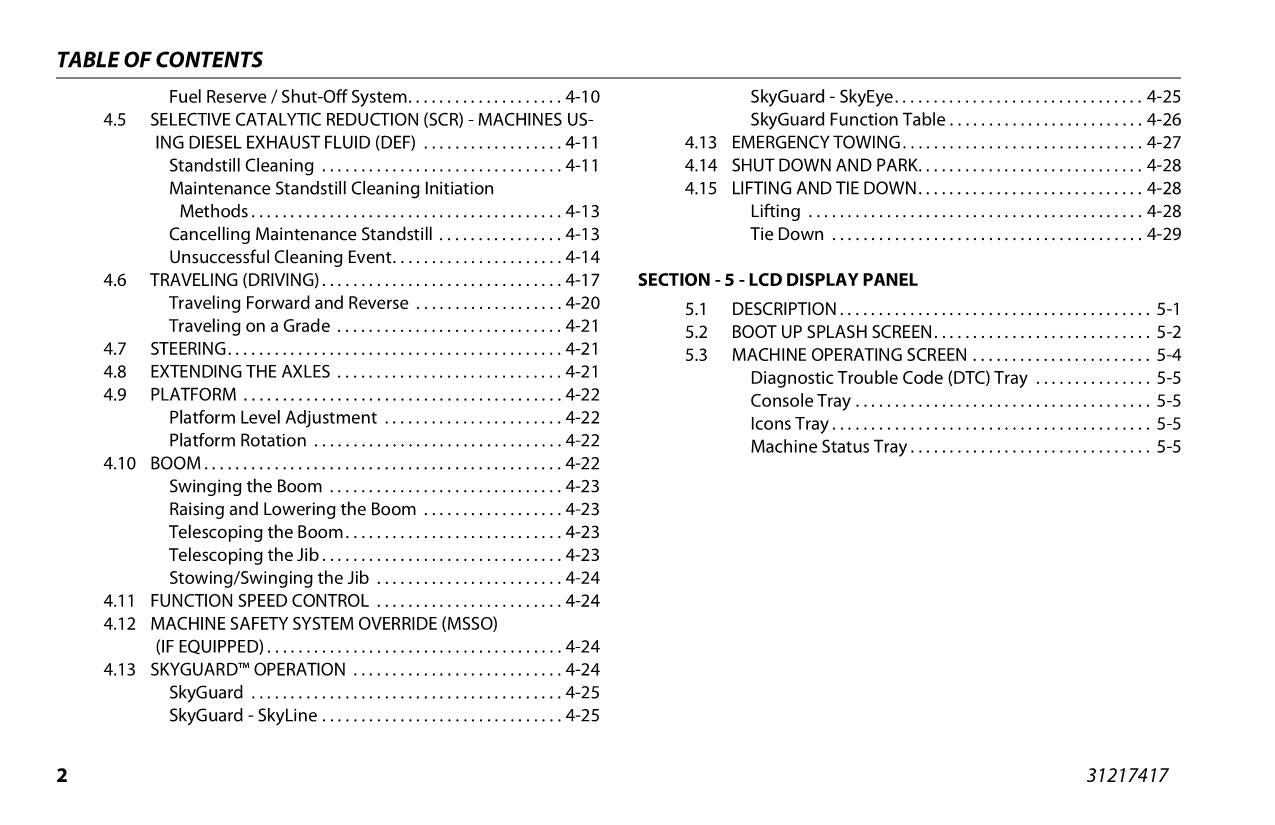 JLG 1850SJ Boom Lift Maintenance Operation Operators Manual 31217417