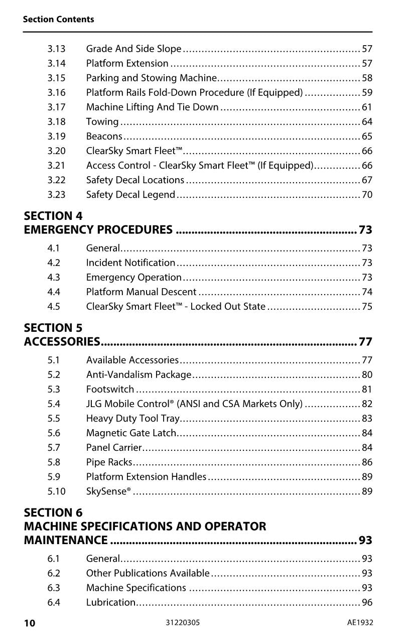 JLG AE1932 Scissor Lift Maintenance Operation Operators Manual 31220305