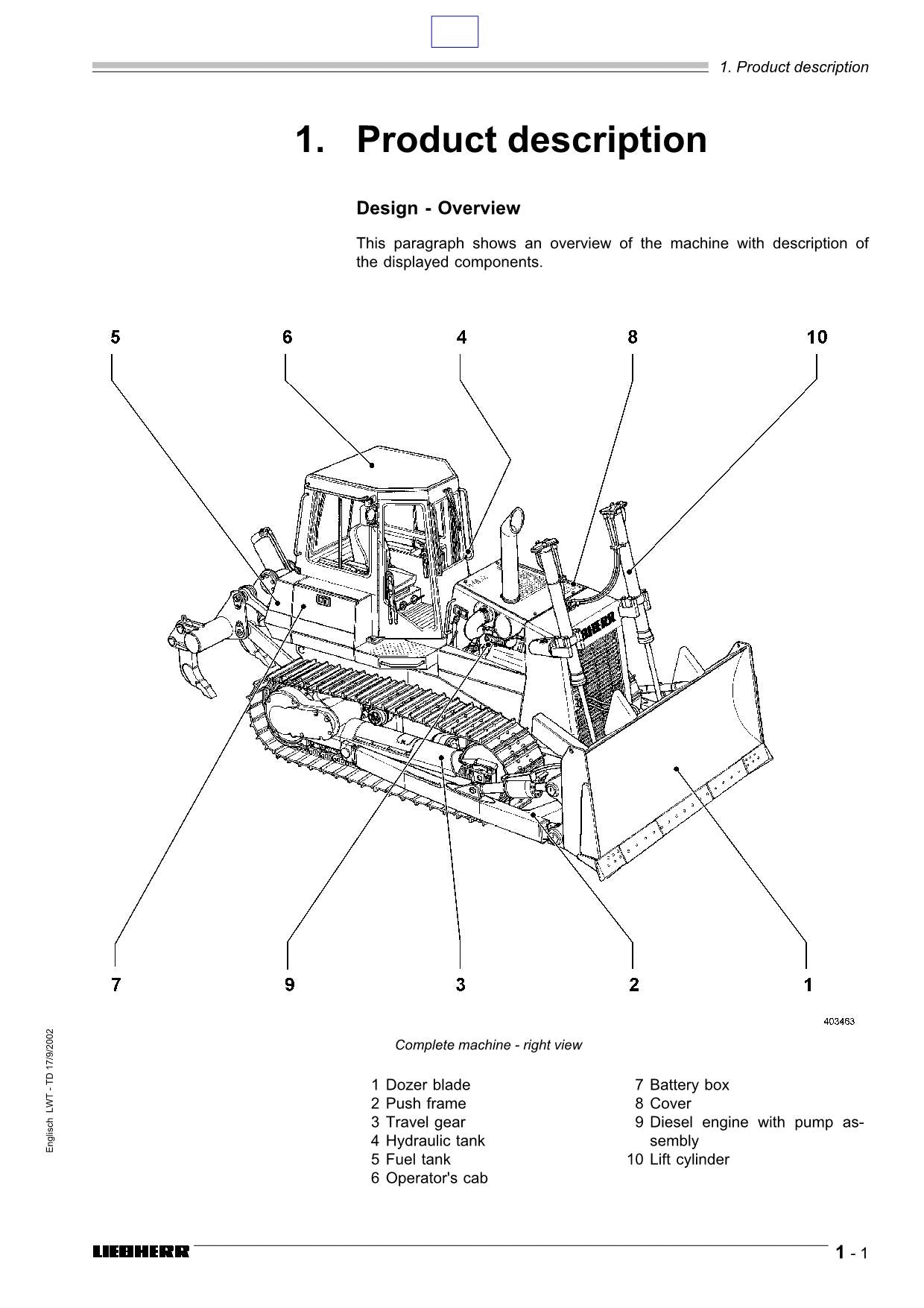 Liebherr PR732 B Litronic PR742 B Litronic Dozer Operators manual