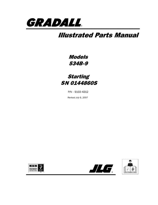 GRADALL JLG 534B-9 Telehandler Parts Catalog Manual