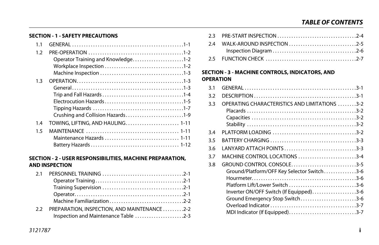 JLG 2632R 3246R Scissor Lift Maintenance Operation Operators Manual