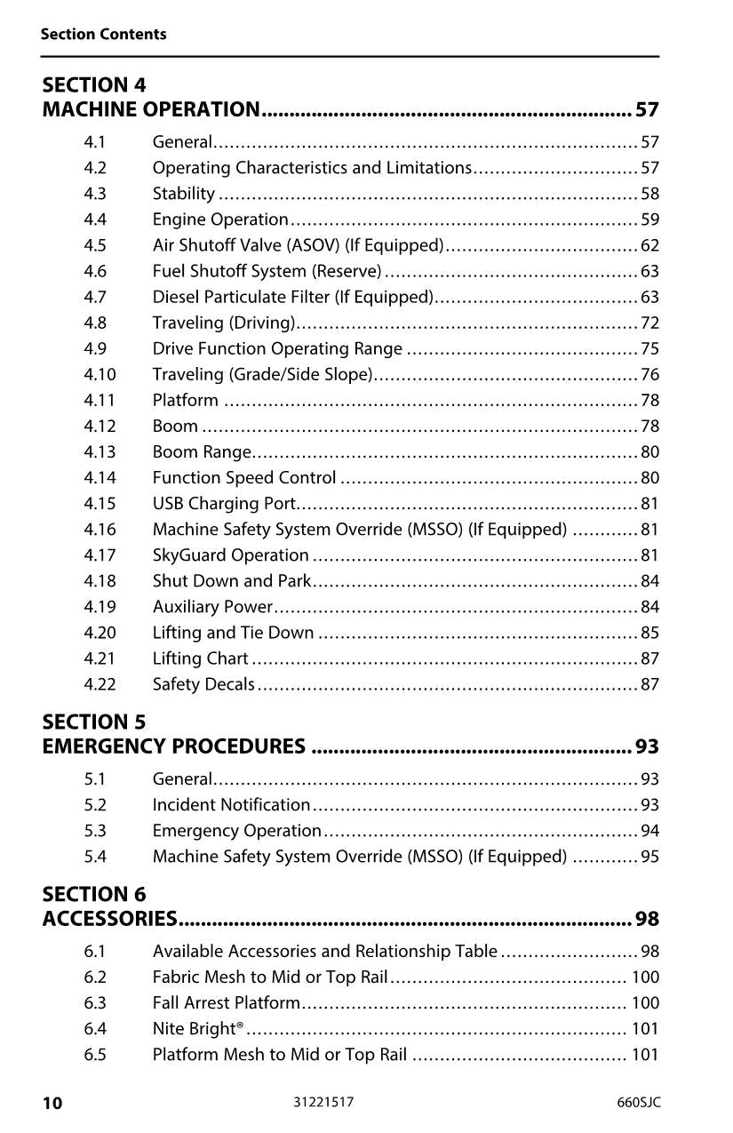 JLG 660SJC Boom Lift Maintenance Operation Operators Manual 31221517