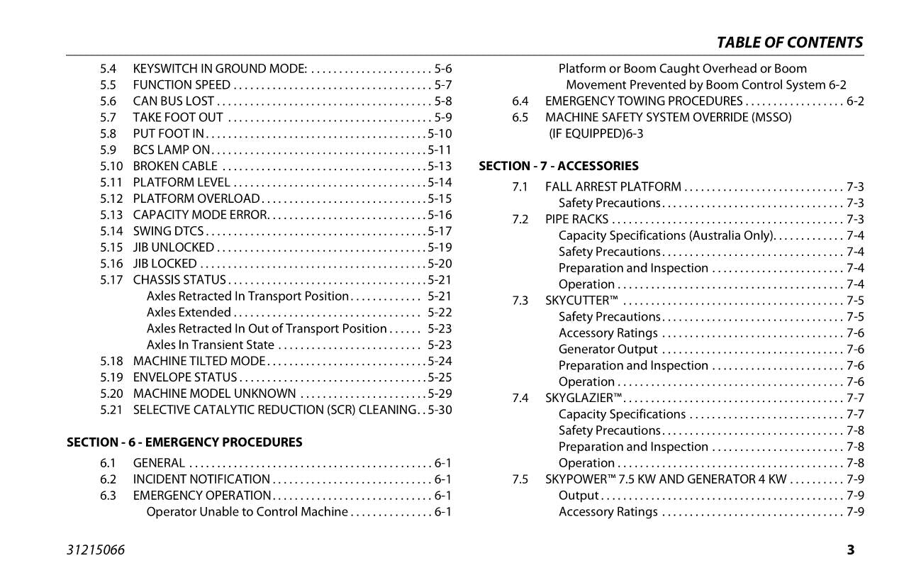 JLG 1850SJ Boom Lift Maintenance Operation Operators Manual 31215066