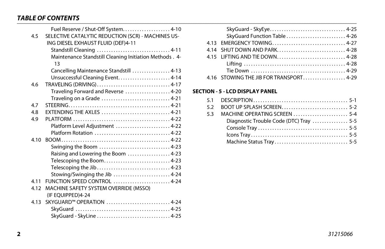 JLG 1850SJ Boom Lift Maintenance Operation Operators Manual 31215066