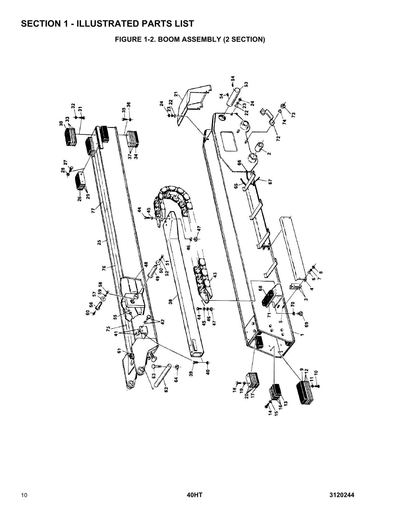 JLG 40HT Boom Lift Parts Catalog Manual