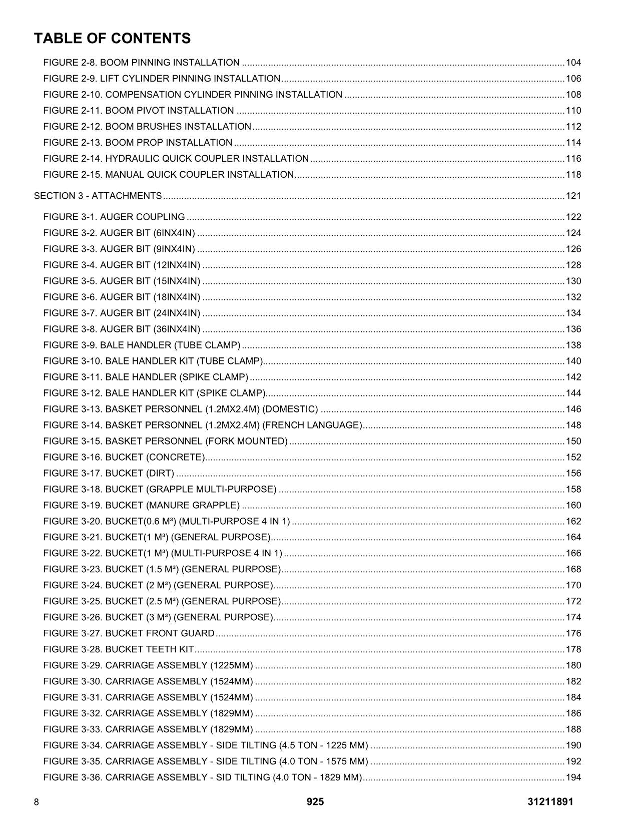 JLG 925 Telehandler Parts Catalog Manual