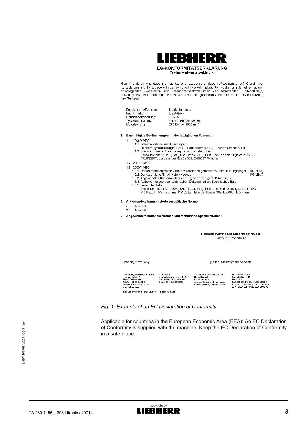 Liebherr TA 230-1156_1393 Litronic Articulated Truck Operators manual