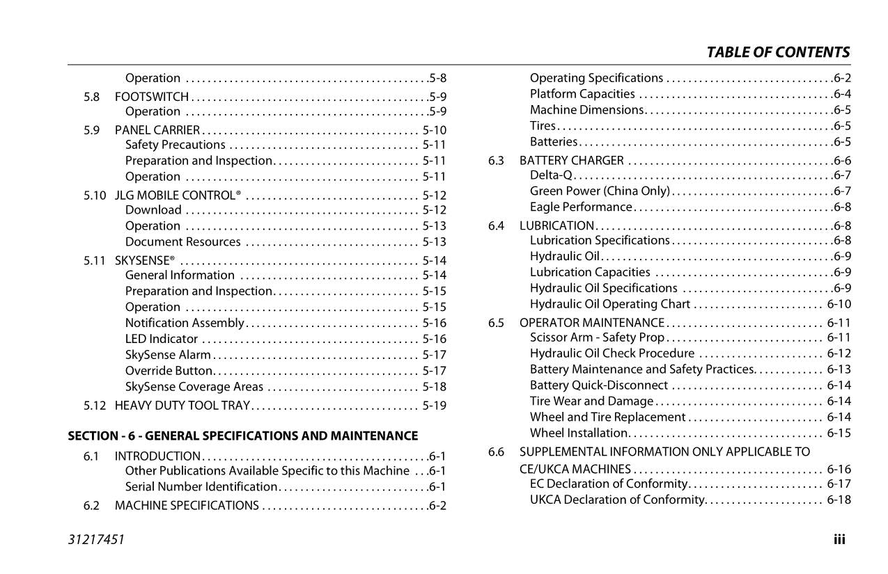 JLG ES1932 ES1932i Scissor Lift Maintenance Operation Operators Manual 31217451